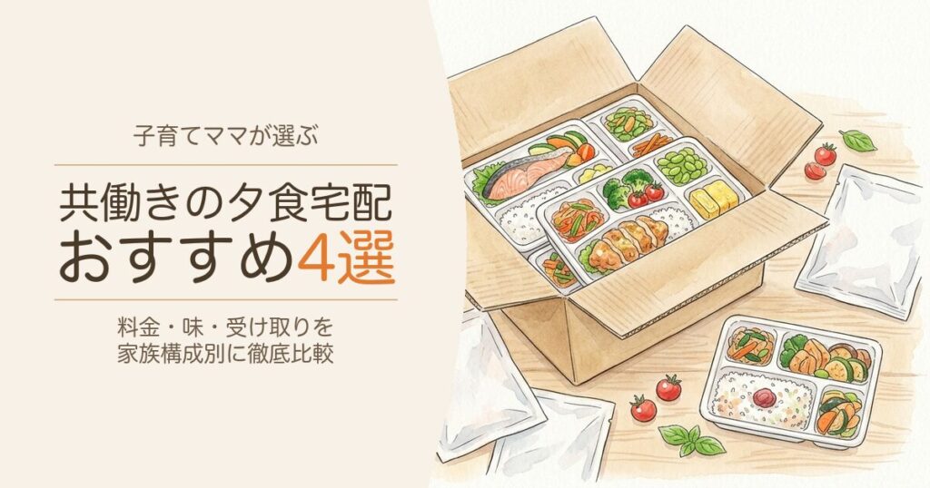 共働きの夕食宅配おすすめ4選 子育てママが家族構成別に比較